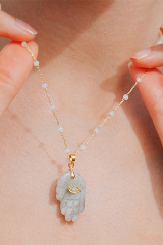 Ketting Verguld met Geelgoud Kika - Kwarts en Zirkonia's