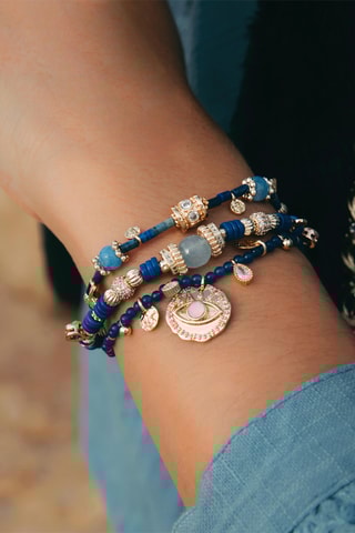 Armband Verguld met Geelgoud Leora - Sodalieten en Zirkonia’s