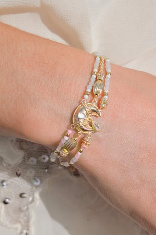 Armband Verguld met Geelgoud Manalou - Maanstenen, Opalen en Zikronia’s