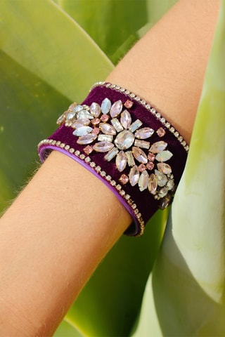 Manchetarmband Mylos - Bordeauxrood en Wit