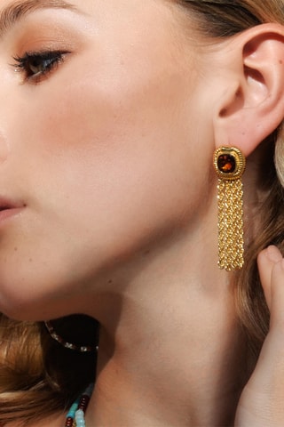 Oorbellen Verguld met Geelgoud Pusha - Zirkonia’s