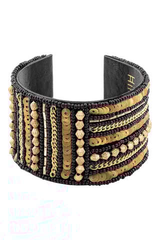 Manchetarmband Ruada - Zwart en Goudkleurig