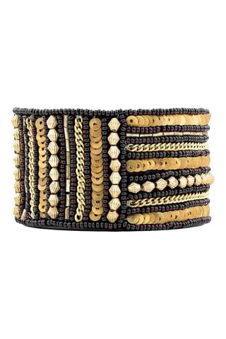 Manchetarmband Ruada - Zwart en Goudkleurig