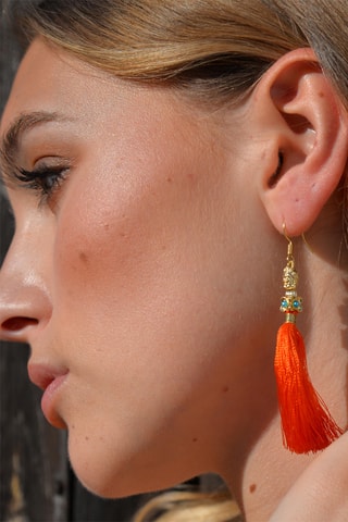 Oorbellen Verguld met Geelgoud Selsa - Zijde en Zirkonia’s