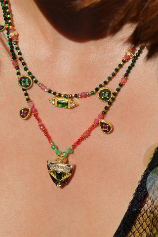 Ketting Verguld met Geelgoud Solitta - Zirkonia’s en Agaten