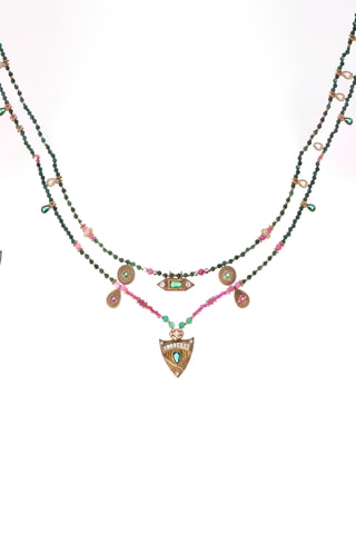 Ketting Verguld met Geelgoud Solitta - Zirkonia’s en Agaten