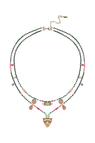 Ketting Verguld met Geelgoud Solitta - Zirkonia’s en Agaten