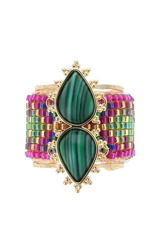 Ring Verguld met Geelgoud Viva - Malachieten