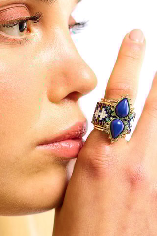 Ring Verguld met Geelgoud Viva - Lapis Lazuli