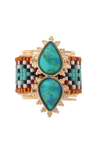 Ring Verguld met Geelgoud Viva - Turkooizen