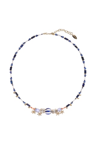 Ketting Verguld met Geelgoud Yumi - Sodalieten en Keramiek