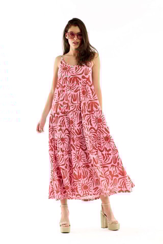 Lange Jurk Alison - Koraalrood