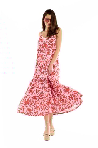 Lange Jurk Alison - Koraalrood