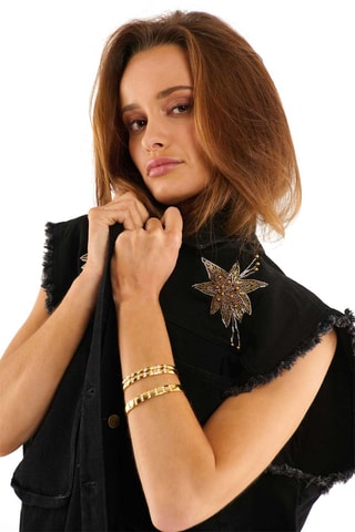 Mouwloos Spijkerjasje Alma - Zwart