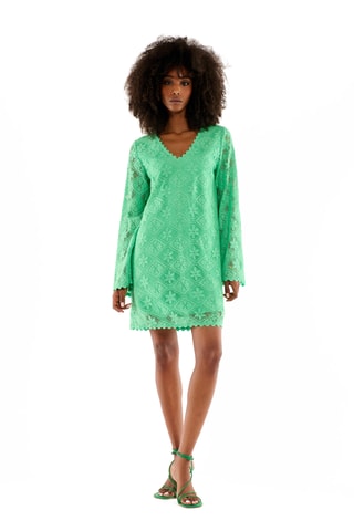 Rechte Kanten Jurk Deborah - Zeegroen