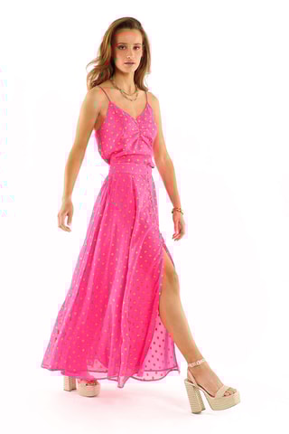 Lange Rok Hoge Taille Irelia - Fuchsia