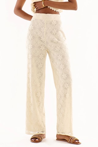 Rechte Kanten Broek Hoge Taille Kayle- Ecru