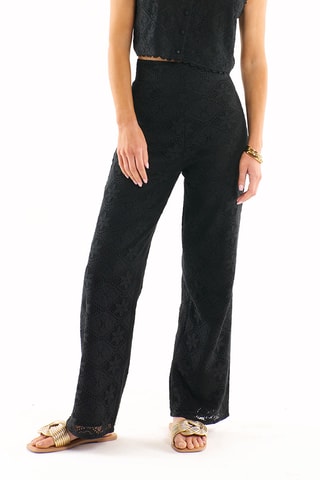 Rechte Kanten Broek Hoge Taille Kayle- Zwart