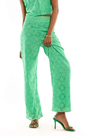 Rechte Kanten Broek Hoge Taille Kayle- Groen