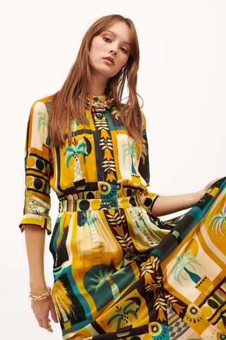 Blouse-jurk Jesse Beldi - Geel