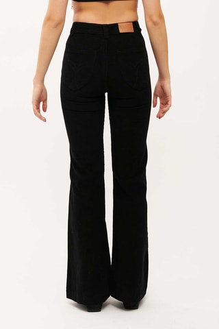 Velours Flare Broek Hoge Taille Victoria - Zwart