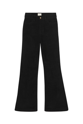 Velours Flare Broek Hoge Taille Victoria - Zwart