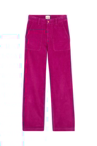 Rechte Velours Broek William - Fuchsia