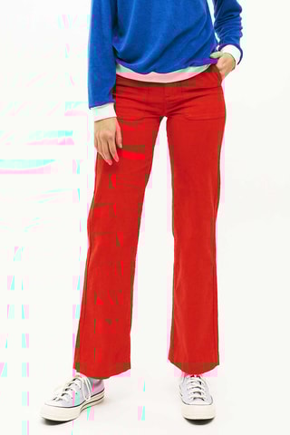 Rechte Velours Broek William - Rood