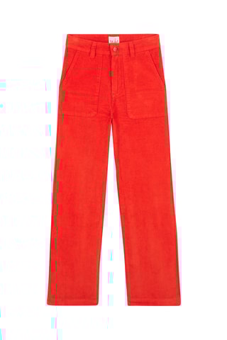 Rechte Velours Broek William - Rood