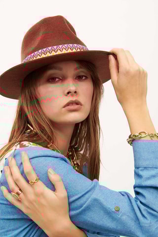 Wollen Panamahoed Yzia - Bruin