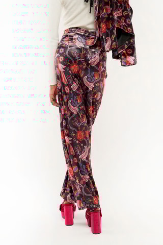 Rechte Velours Broek Hoge Taille Calista - Zwart