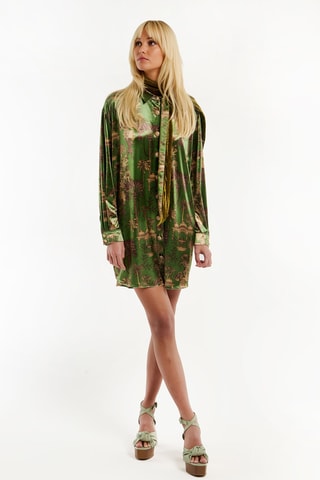 Velours Blouse-jurk Jaya - Olijfgroen