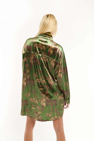 Velours Blouse-jurk Jaya - Olijfgroen