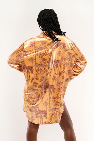 Velours Blouse-jurk Jaya - Mosterdgeel