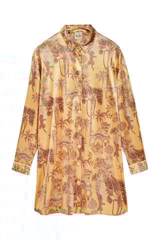 Velours Blouse-jurk Jaya - Mosterdgeel