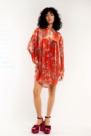 Velours Blouse-jurk Jaya - Rood