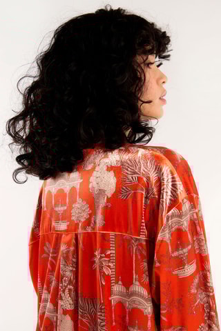 Velours Blouse-jurk Jaya - Rood