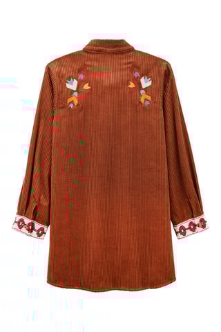 Rechte Velours Jurk Madi - Bruin