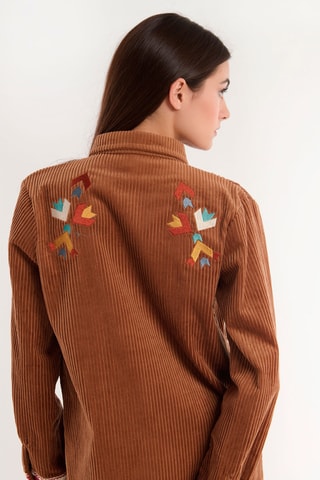 Rechte Velours Jurk Madi - Bruin