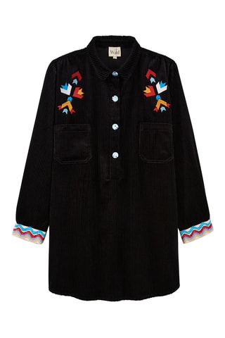 Rechte Velours Jurk Madi - Zwart