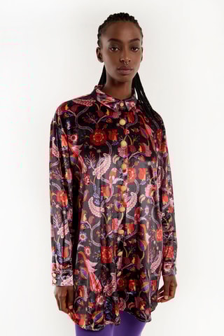 Velours Blouse-jurk Maisie - Zwart