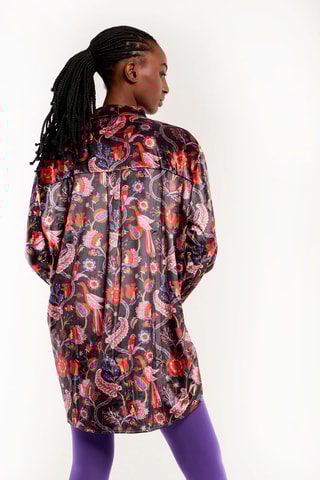 Velours Blouse-jurk Maisie - Zwart