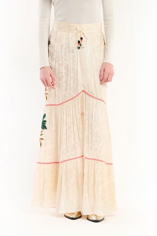 Lange Rok Hoge Taille Oxane - Ecru