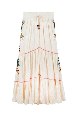 Lange Rok Hoge Taille Oxane - Ecru