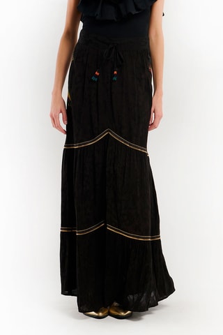 Lange Rok Hoge Taille Oxane - Zwart