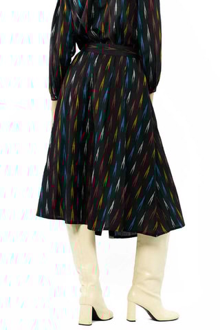 Midi-jurk Hoge Taille Abbie - Zwart