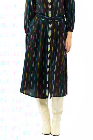 Midi-jurk Hoge Taille Abbie - Zwart