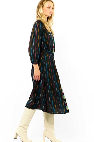 Midi-jurk Hoge Taille Abbie - Zwart