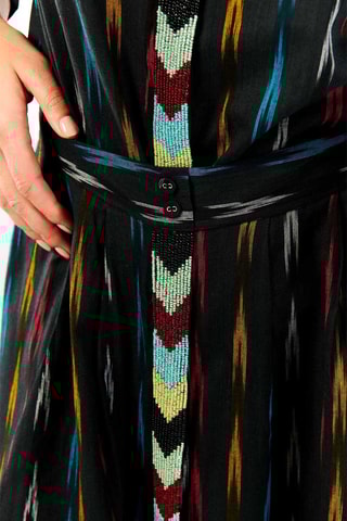 Midi-jurk Hoge Taille Abbie - Zwart