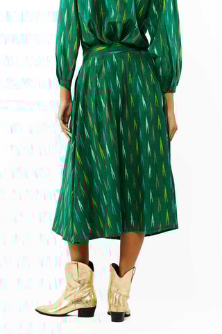 Midi-jurk Hoge Taille Abbie - Donkergroen